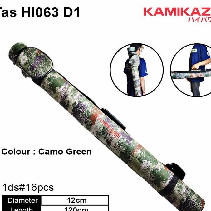 '' tas pancing joran tabung kamikaze hijau ungu 063 ''