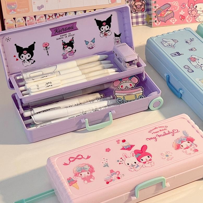 

RhaastToy Tempat Pensil Pencil Case Large Capacity Anime Kartun Pensil Kasus Troli Kotak Alat Tulis Lucu Anjing Pensil Kotak Persegi Panjang AST