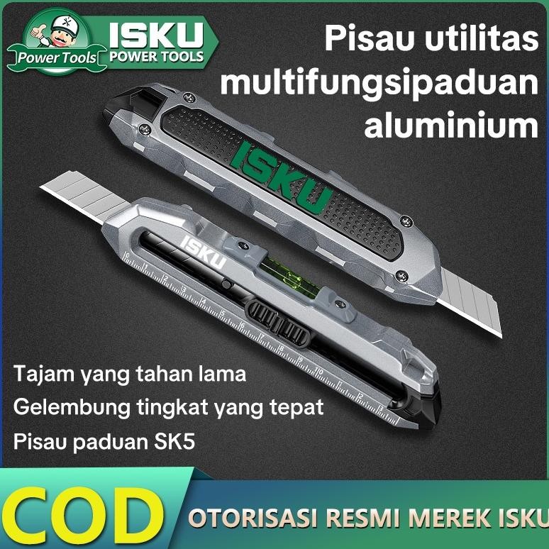 

ISKU Utility Knife/Pisau cutter Pisau utilitas multifungsi paduan aluminium Pisau Cutter Multifungsi Pisau paduan SK5 Tajam Cutter Pisau Auto Lock Cutter AST