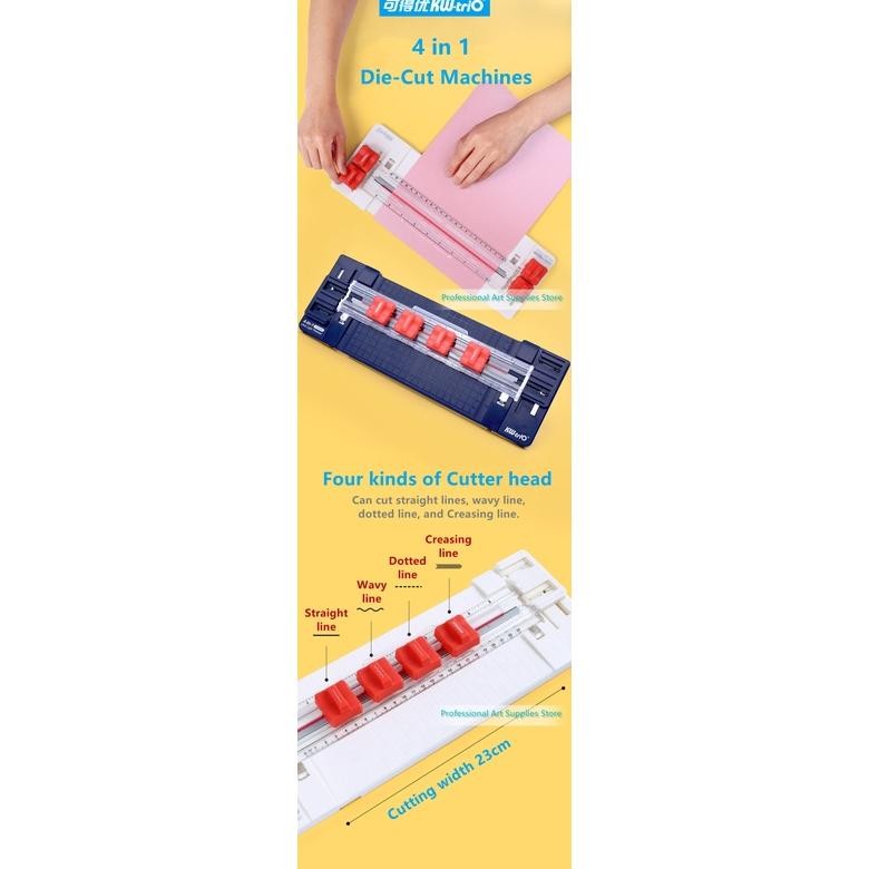 

Kw-trio 13045 Pemotong Kertas Empat-dalam-satu Multifungsi Mesin Die-Cut Alat Potong Plastik Foto Kartu Film Scrapbooking DIY AST