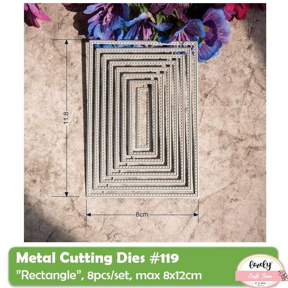 

Metal Cutting Dies No. 119 - Cetakan Stensil, Stencil Metal Knife Mold bentuk persegi rectangle untuk bahan Mahar, Cards, Journal, Scrapbook, bujo, dekorasi AST