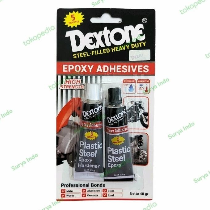 

DEXTONE Dextone Lem Plastic Steel Epoxy / Lem Besi 5 menit 48 Gram AST