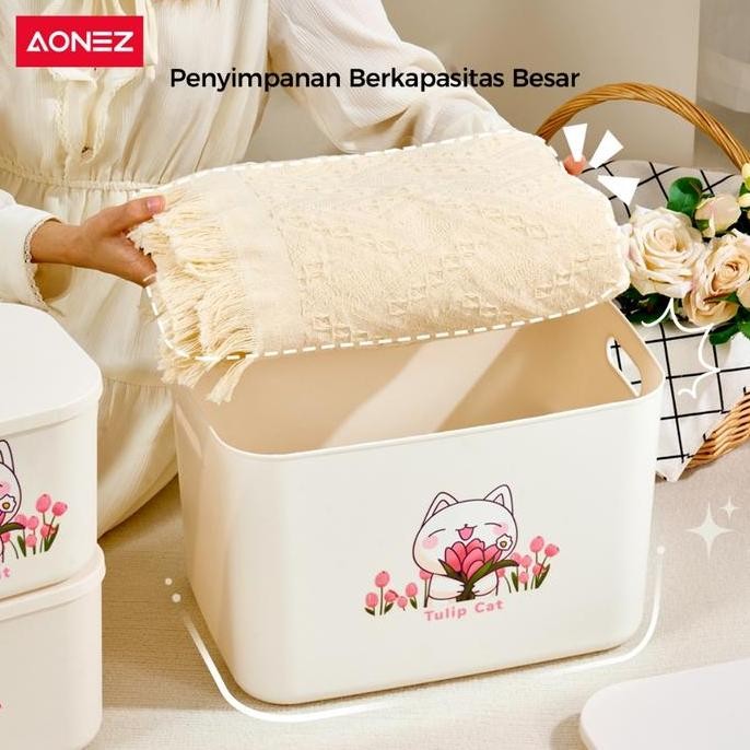 

Terlaris Aonez Tulip Cat Kartun Stroge Box Container Box Kotak Penyimpanan Pakaian Mainan Plastik Kotak Penyimpanan > 25 Kg Bisa Diputar