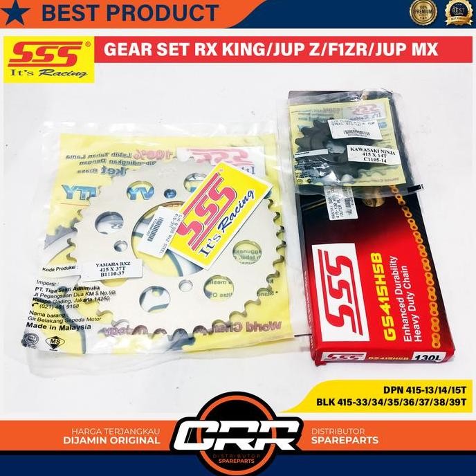 Gear Set SSS Girset Ger Satu Paket Yamaha RX King 415 PNP Jupiter Z Vega F1ZR Jupiter MX New Ukuran 