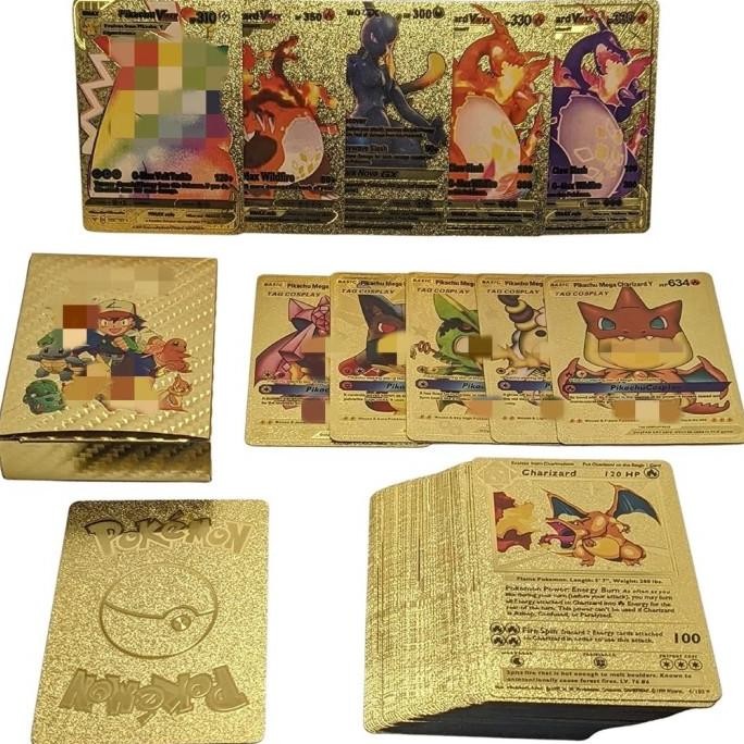 55 Kartu Pokemon Card Gold Cards V Vmax Pokemon Card Silver Gold SIP [terbaik]