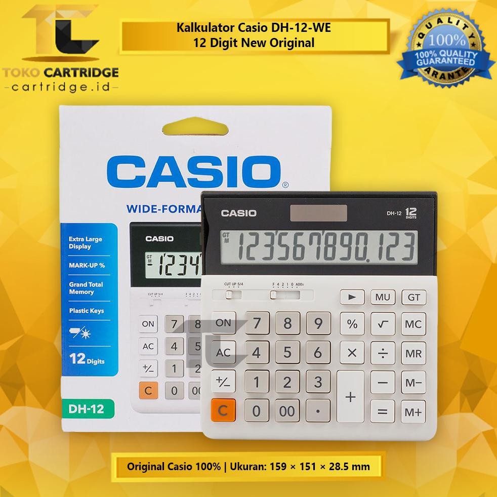 

Calculator Casio DH-12 BK White 12 Digits Kalkulator DH 12 Black White 12 Digit Dekstop Calculator Garansi Resmi Original AST