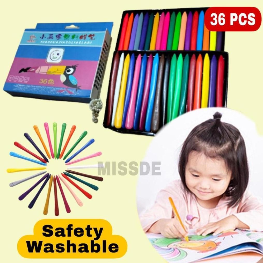 

Crayon Anti Air Anti Kotor Isi 36 Pcs / Crayon Lab Non Toxic / Crayon Triangular Lab Triangle AST