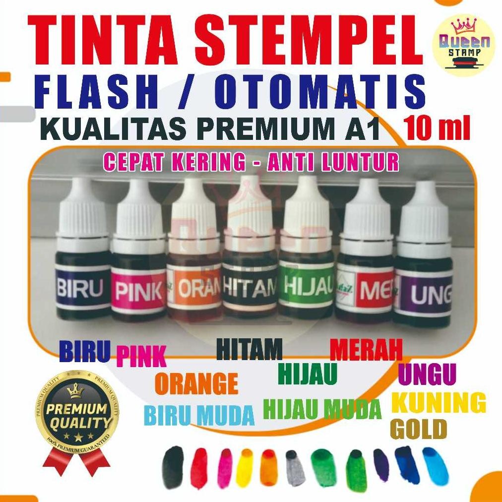 

Tinta Stempel Flash 10ml, Tinta Refill Media Kertas, Tinta Waterproof, Anti Luntur Kualitas Premium AST