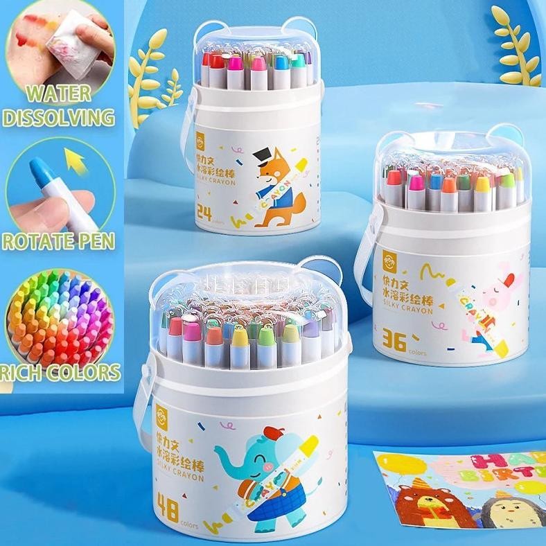 

Kuailiwen Washable silky crayon / crayon putar / crayon mewarnai Crayon isi 12 / Crayon isi 24 / crayon isi 36 / crayon isi 48 / crayon set / krayon warna / coloring crayon AST