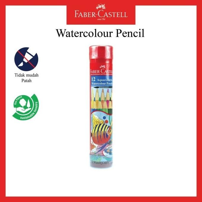 

Pensil Warna Faber Castell Water Colour 12 Warna Round Tin / Tabung AST