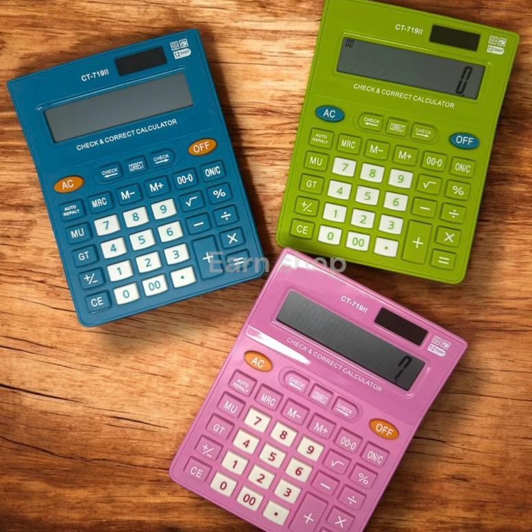 

[JIB] BAYAR DI TEMPAT Calculator kalkulator CT-719 Warna warni 12 digit Pink Biru Hijau l AST