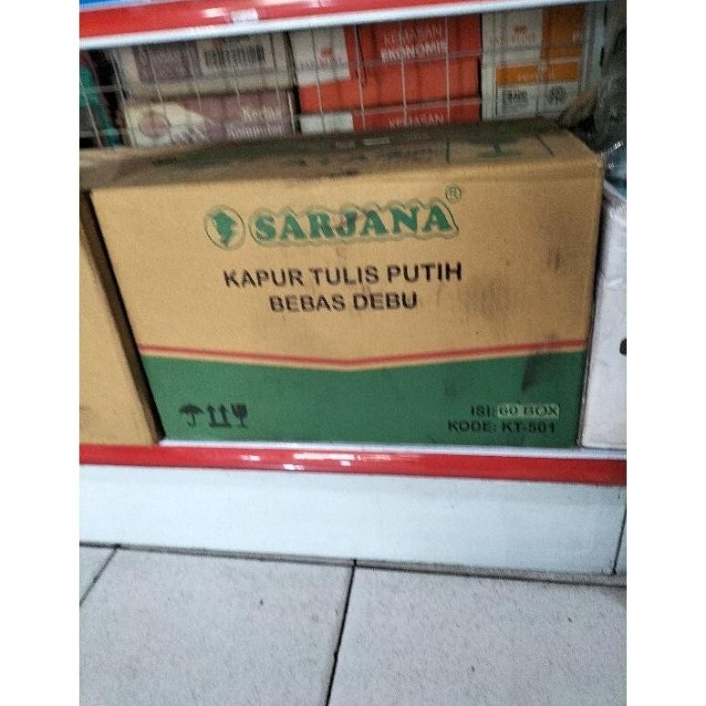 

Kapur tulis putih merk Sarjana - Karton isi 60 box kecil. AST