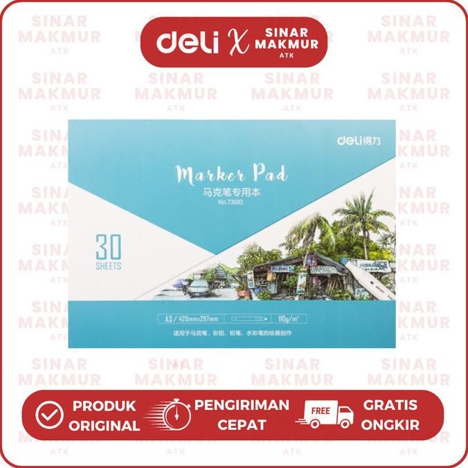 

Marker Pad/Drawing Paper/Buku Gambar A3 110 gsm Deli 73610 (PCS) AST