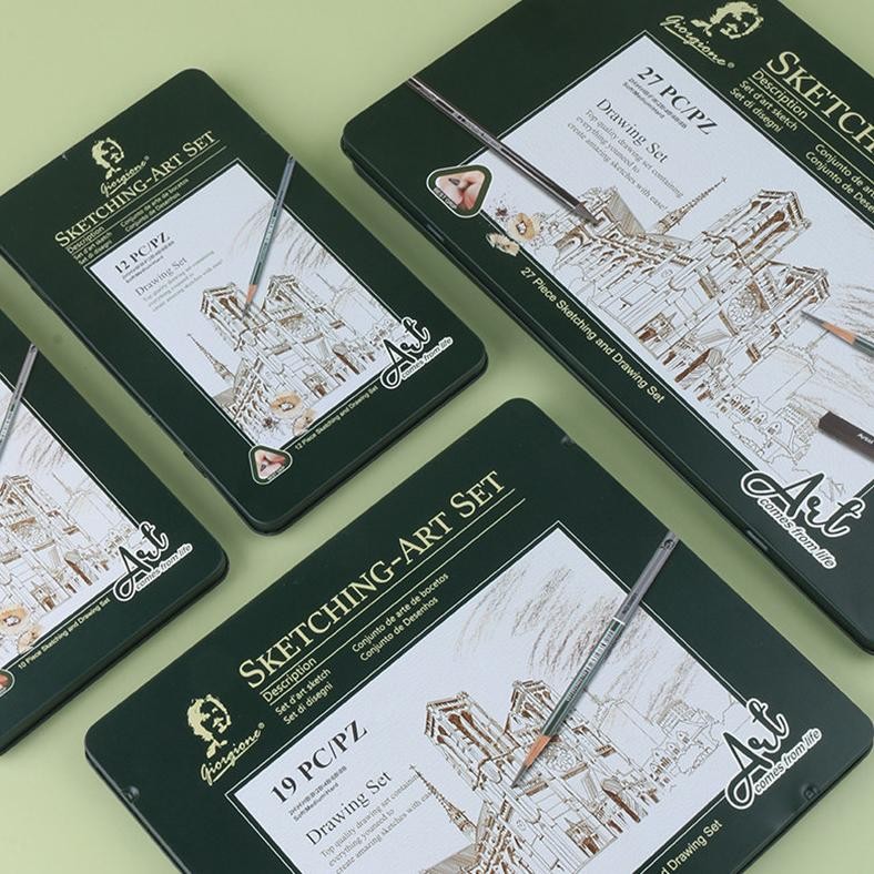 

Giorgione Drawing Pencil Gambar Set 19/27PCS Drawing Sketch Pencil Set Tin Box Pensil Gambar AST