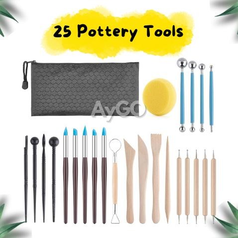 

25 Pcs Ceramics Clay Tools Polymer Clay Tools Modeling Air drying Clay Sculpting pottery Tools AST