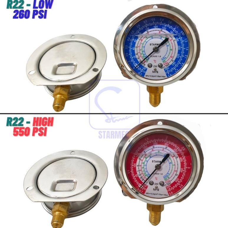

Pressure Gauge Oil R22 ( Raket ) / Meteran+Oil R22 Starmec AST