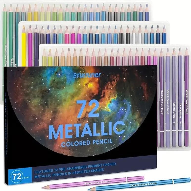 

Brutfuner Original Pensil Warna 72 Colors Metallic / 72 Warna Metallik AST