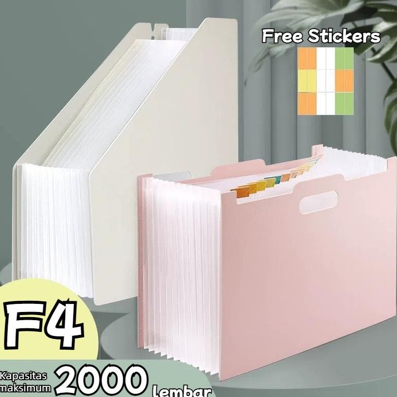 

Standing file A4 F4 / File folder document bag/ Free Stickers/Tas document file 13 sekat Desktop File Organiser AST
