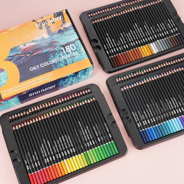 

Brutfuner Colors Professional Wood soft lead 3.8 mm Oil Colored Pencils Set For Drawing Sketch School Art Supplies AST