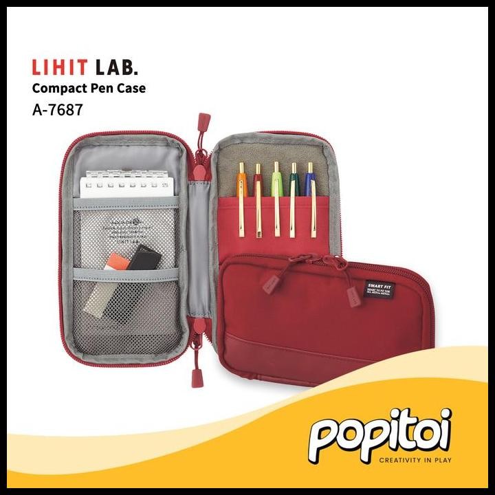 

Terbaru Lihit Lab A-7687 Compact Pen Case Tempat Kotak Pensil Sekolah Pouch High Quality