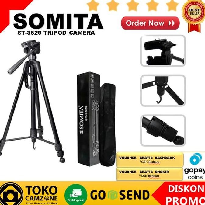 Tersedia Somita ST-3520 st3520 Tripod Kamera DSLR Mirrorless