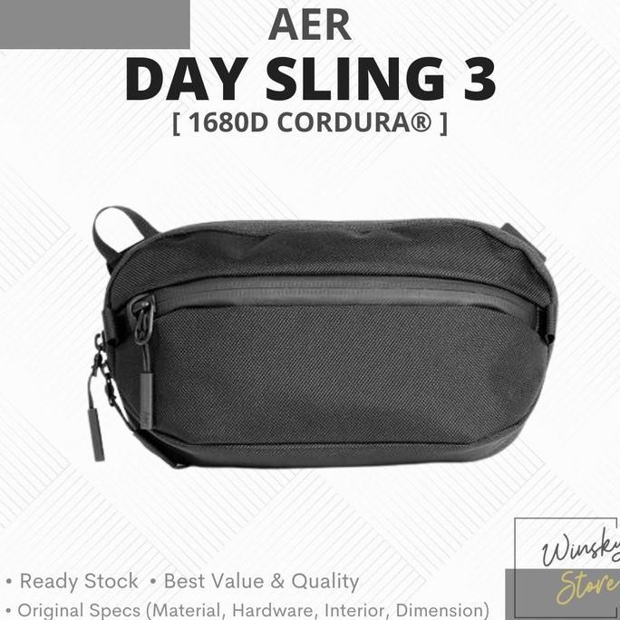 Tersedia AER Day Sling 3 Black Cordura 1680D Sling EDC Bag Tas