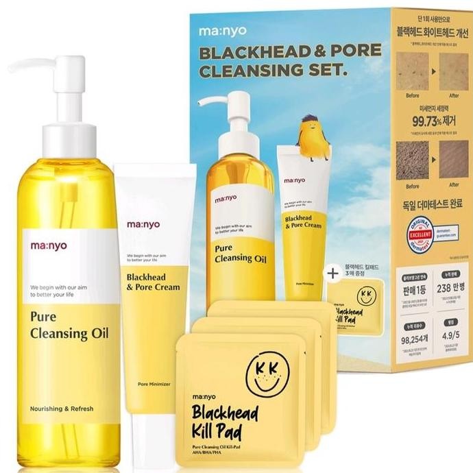 Manyo Cleansing Oil, Blackhead & Pore Cream, Blackhead Kill Pad Korea