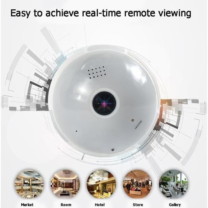 Tersedia Bohlam Kamera CCTV 360 IP Wireless / Panoramic Fisheye Camera