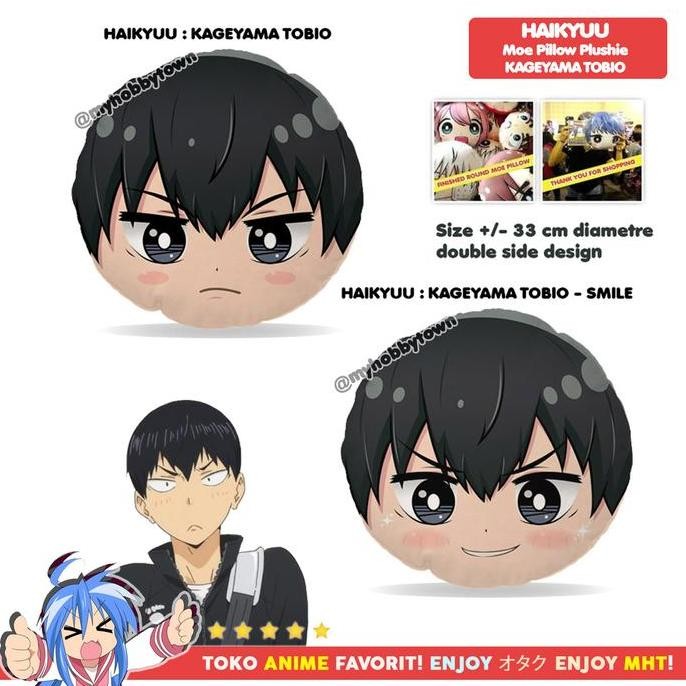 Bantal Bulat Anime Haikyuu : Kageyama Tobio Plush Doll Plushie
