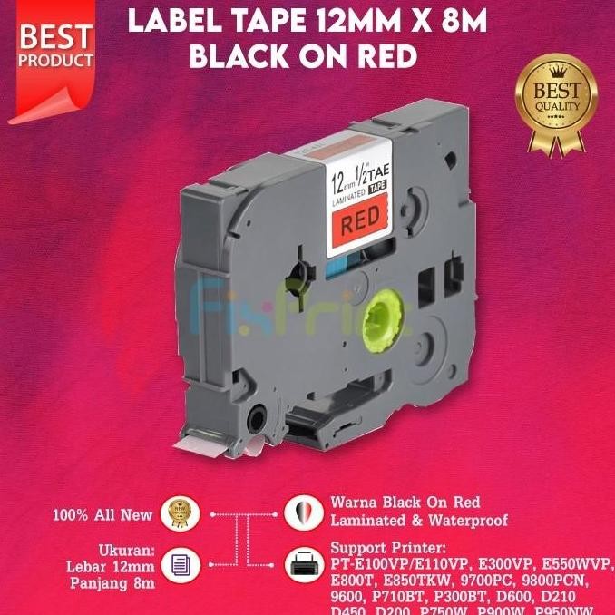 

Compatible Label Tape Cassette Tze-431 12Mm X 8Mm Black On Red New New Stok