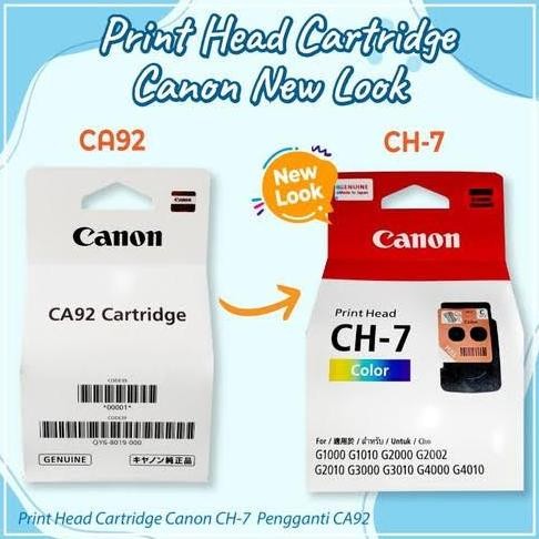 Canon Print Head Cartridge Ch-7 Warna Pengganti Ca92 Original 0696C002 Untuk Printer Canon G1000 G20