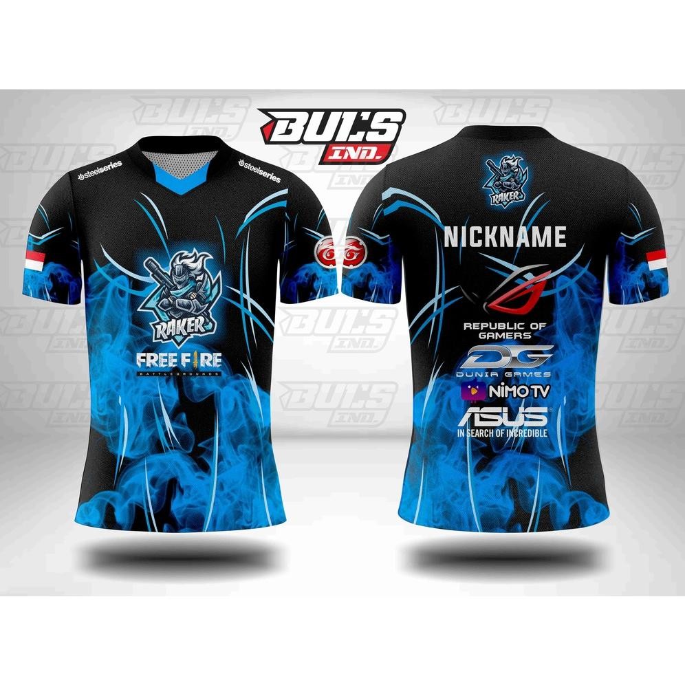 jersey baju gaming ff freefire murah GRATIS NAMA DAN LOGO TERBARUU