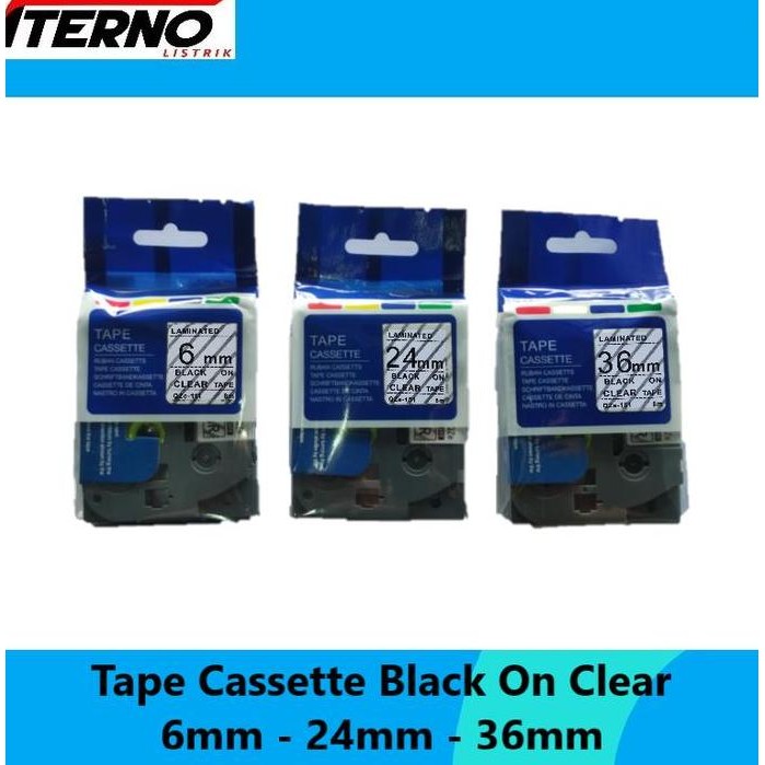 

Label Tape Cassette Compatible Tze-151 Brother 24Mm Black On Clear New Stok