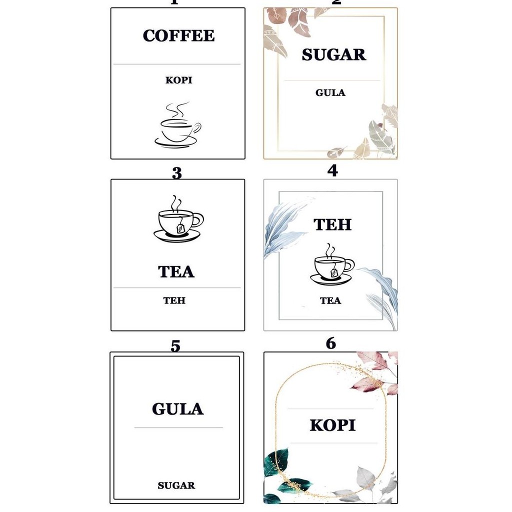 Toples Gula Kopi Teh Aesthetic / Toples Kaca 750Ml / Set 3Pcs