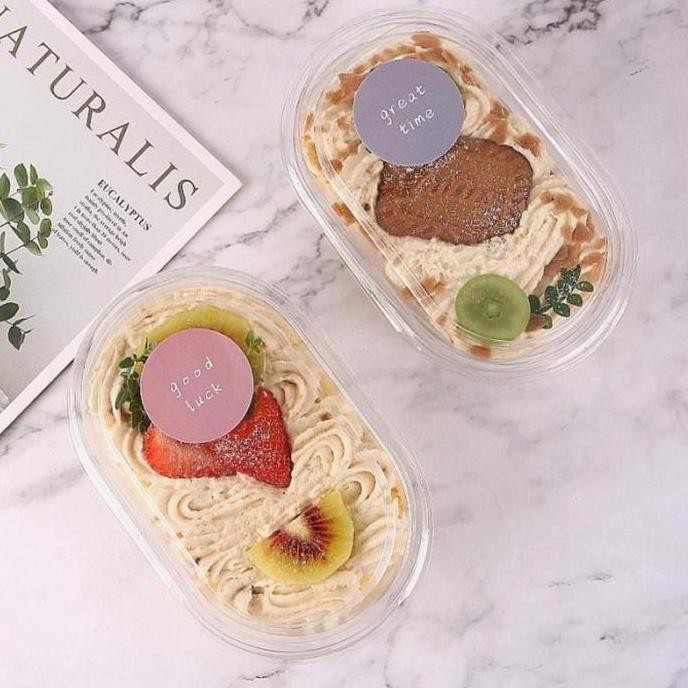 10Pcs Korean Dessert Box Oval Premium Box Cup Dessert