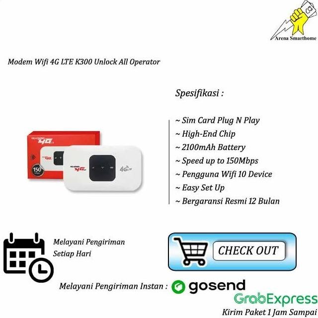 TERBARU - Modem Wifi Mifi Telkomsel 4G Lte Unlock All Operator K300
