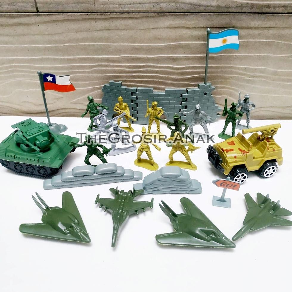 Military Equipment Mainan Mini Figure Tentara Militer Combat Set