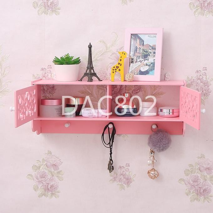 Rak Dinding Vintage DAC (dengan 3buah hook gantungan) - PINK