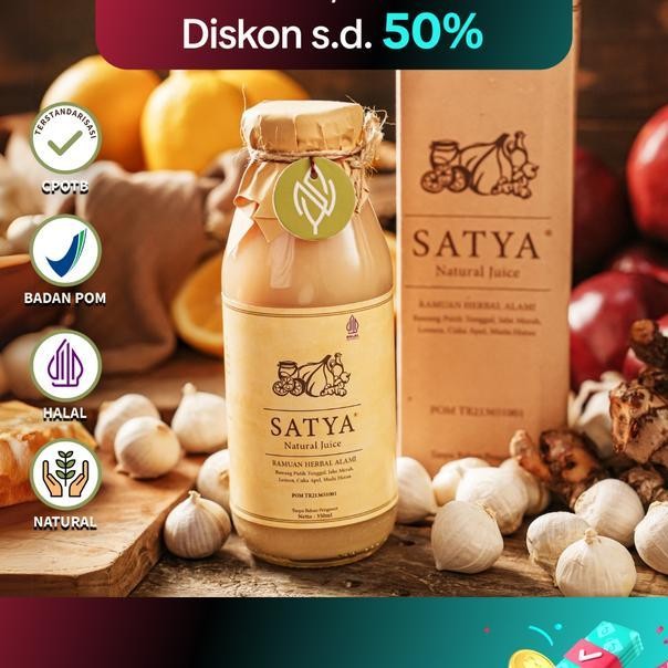 

Satya Natural Jus Bawang Putih Tunggal Jahe Merah Madu Hutan Cuka Apel Lemon