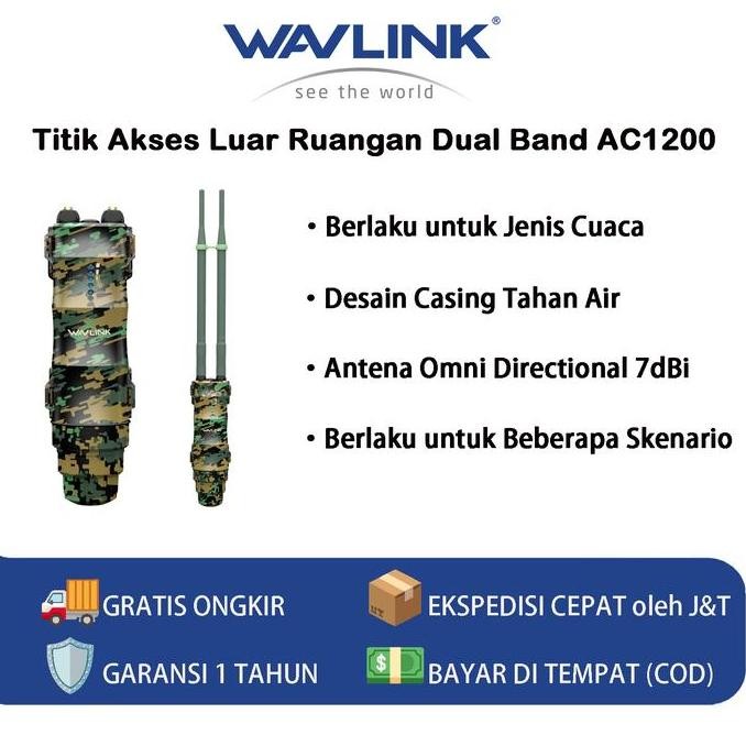 TERBARU - WAVLINK AC1200 Dual Band Outdoor Access Point Jarak Jauh Luar Ruangan dengan PoE Aktif Pas