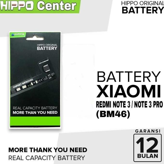 Hippo Baterai Xiaomi Redmi Note 3 Pro / Redmi Note 3 ( Bm46 ) 4000Mah