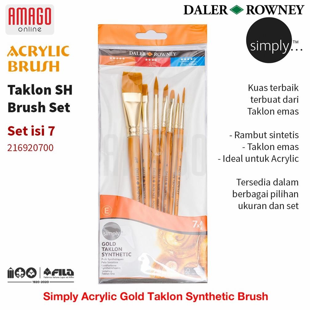 

DALER-ROWNEY Simply Acrylic Gold Taklon Brush Set 7 pcs - 216920700 AST