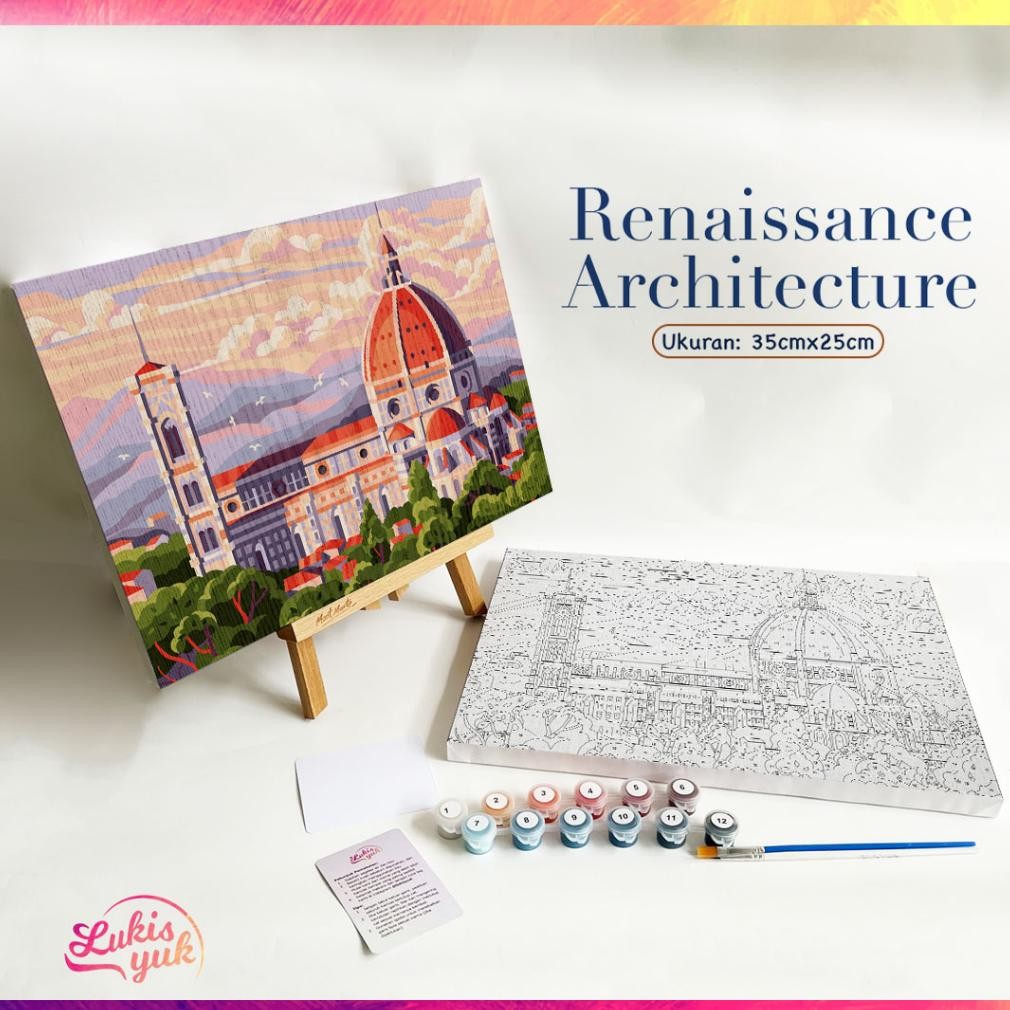 

Renaissance Architecture - Paint by Numbers Kit - 35x25cm - Cat Akrilik - Kanvas Lukis - by LukisYuk AST