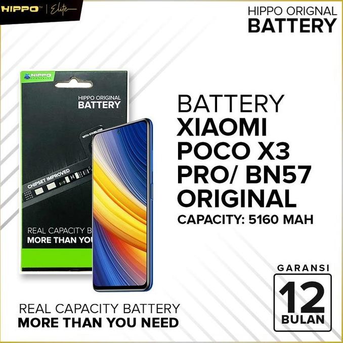 Hippo Baterai Xiaomi Poco X3 Pro / Bn57 5160Mah Ori