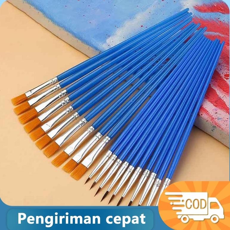 

Kuas bulu lukis cat air atau cat minyak Gypsum Doll Hook Pena 100pcs AST