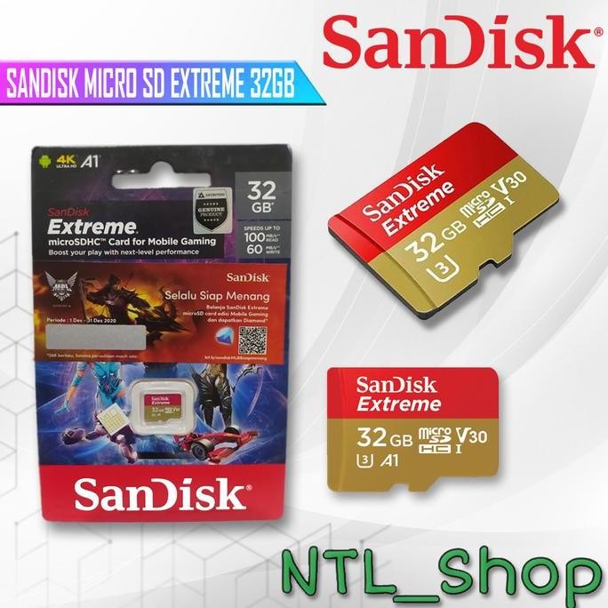 TERLARIS - SANDISK MICRO SD EXTREME 32GB Memori MicroSD Sandisk Extreme 32GB