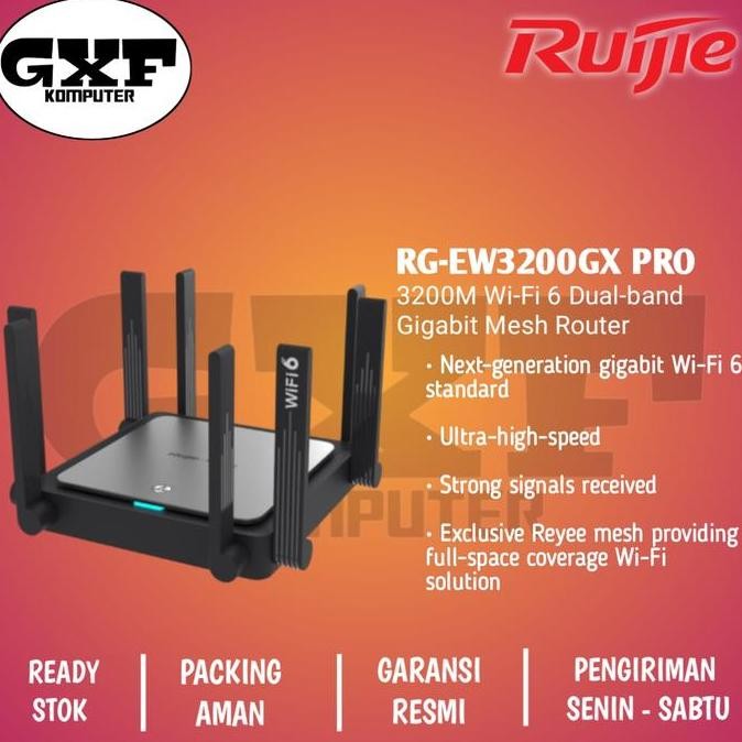 TERLARIS - Ruijie RG-EW3200GX PRO 3200M Wi-Fi 6 Dual-band Gigabit Router