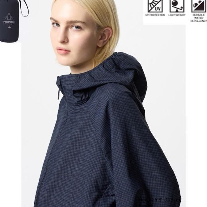 Uniqlo Women Jacket Jaket Parka Saku Wanita Navy (Best Quality)