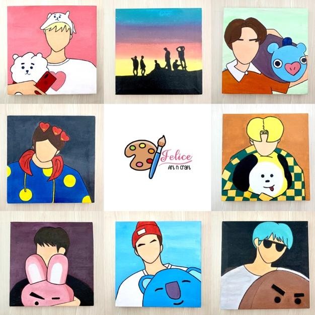 

BTS ft. BT21 Canvas Painting 20x20 cm AST