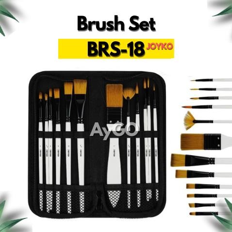 

JOYKO BRUSH SET / 12 KUAS LUKIS SET FREE STORAGE BAG / JOYKO BRS-18 AST